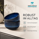 Bild in der Galerie öffnen: URBAN LIFESTYLE Müslischalen Diana blau Steinzeug – Seitenansicht
