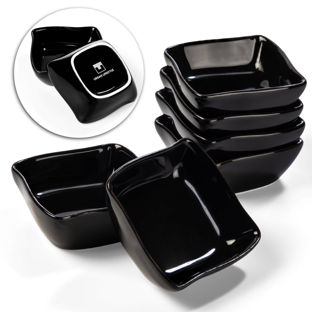 Porzellan Dipschalen Nami schwarz - 6er Set spülmaschinenfest