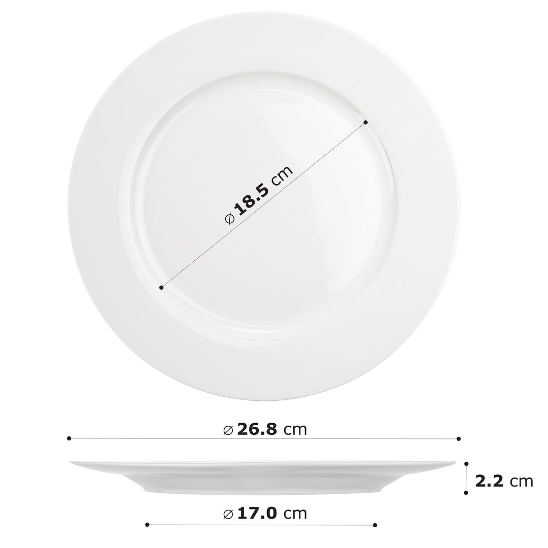Porzellan Teller Lisa – 6er Set Hauptspeisenteller 26,8 cm