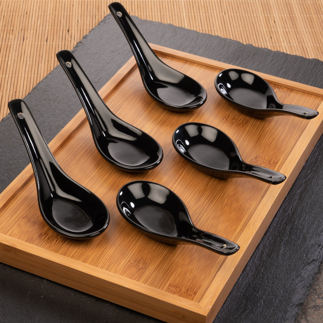 Asia-Löffel Porzellan schwarz - Vergleichsbild