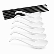 URBAN LIFESTYLE Ramen Löffel Set 6er mit Esstäbchen weiß – Hauptbild