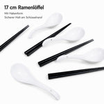 Bild in der Galerie öffnen: Ramen Löffel Set 6er mit Essstäbchen Weiß