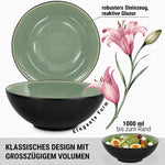 Bild in der Galerie öffnen: Keramik-Salatschüsseln grün 2er Set Ø 20 cm – Tischszene