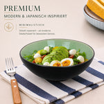 Bild in der Galerie öffnen: URBAN LIFESTYLE Keramik-Salatschüsseln grün Ø 20 cm – spülmaschinenfest