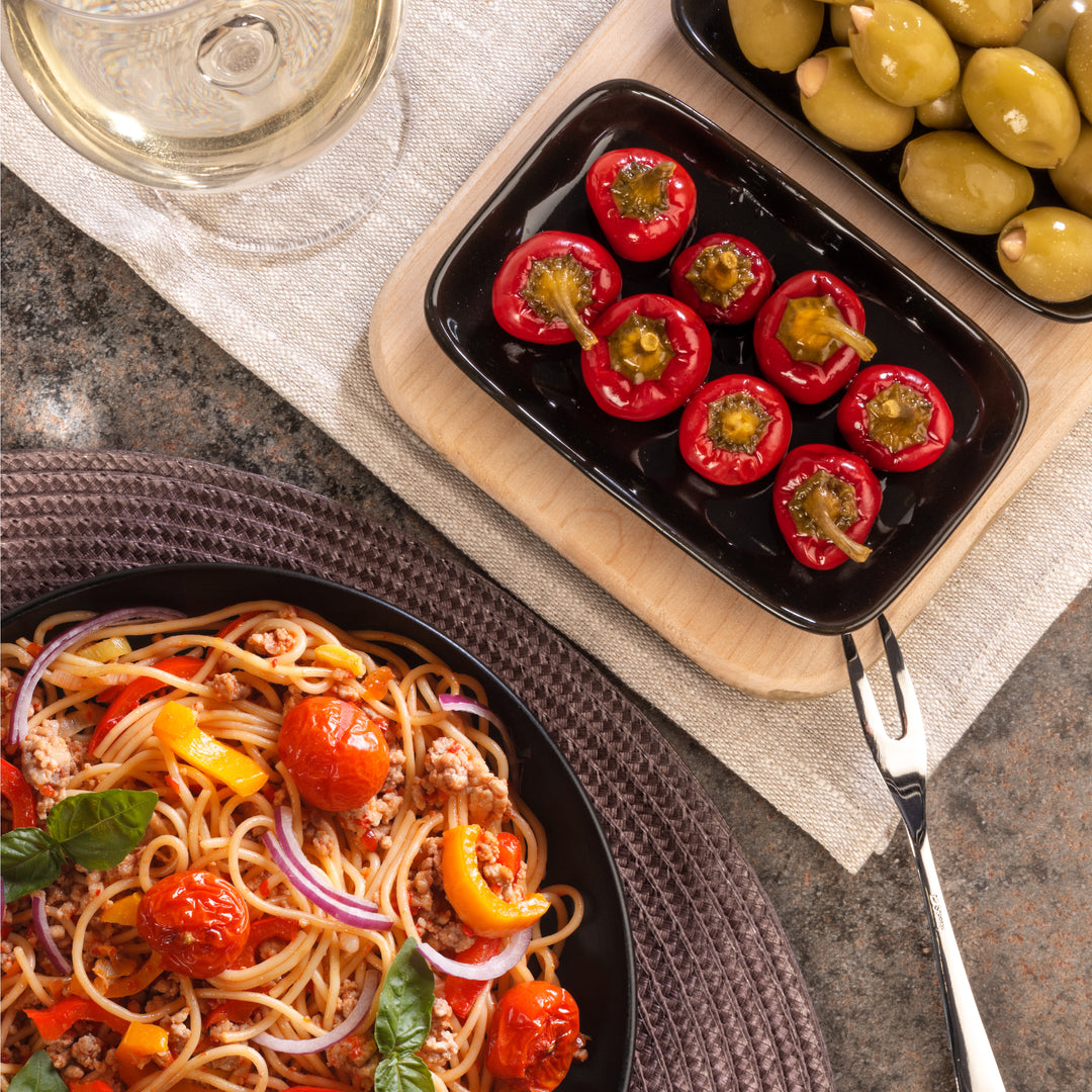 Mezzeteller schwarz 4er Set - langlebiges Steinzeug