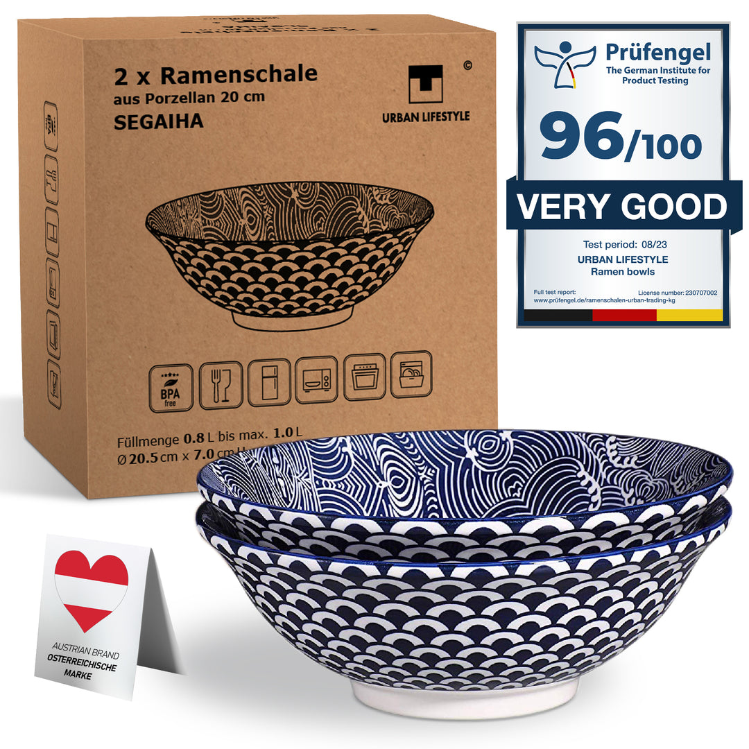 Ramen-Schüssel Set mit japanischer Suppe – Modernes Porzellan für Food-Lover