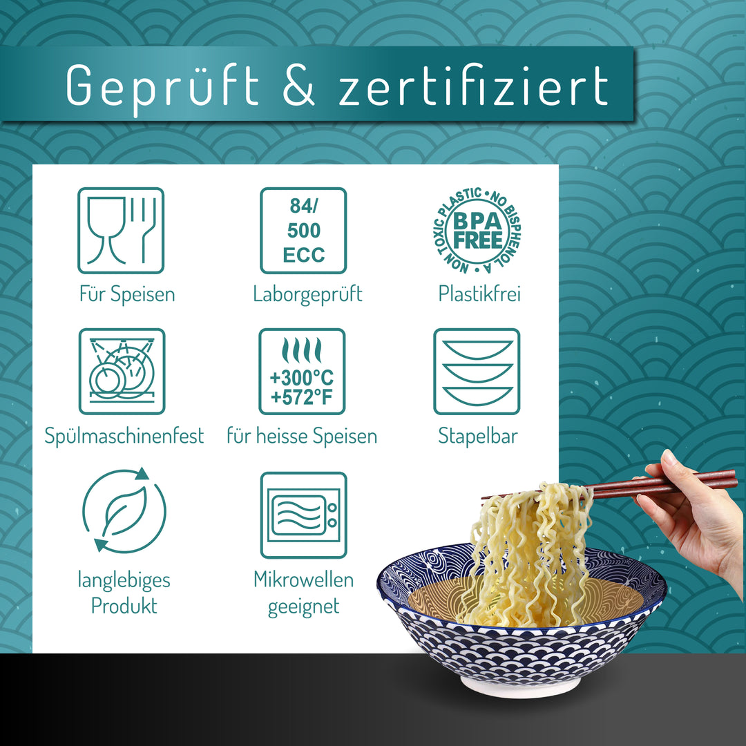 2er Set Ramen Schalen aus Porzellan Urban Lifestyle 20 cm