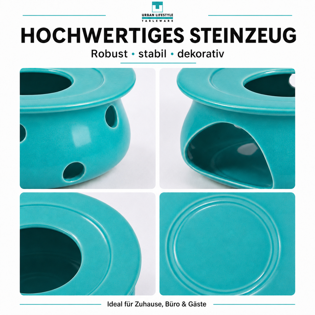 Stövchen Liverpool – Steinzeug, Türkis