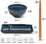 Bild in der Galerie öffnen: Sushi Set Misaki Marineblau Abmessungen - Maße und Details