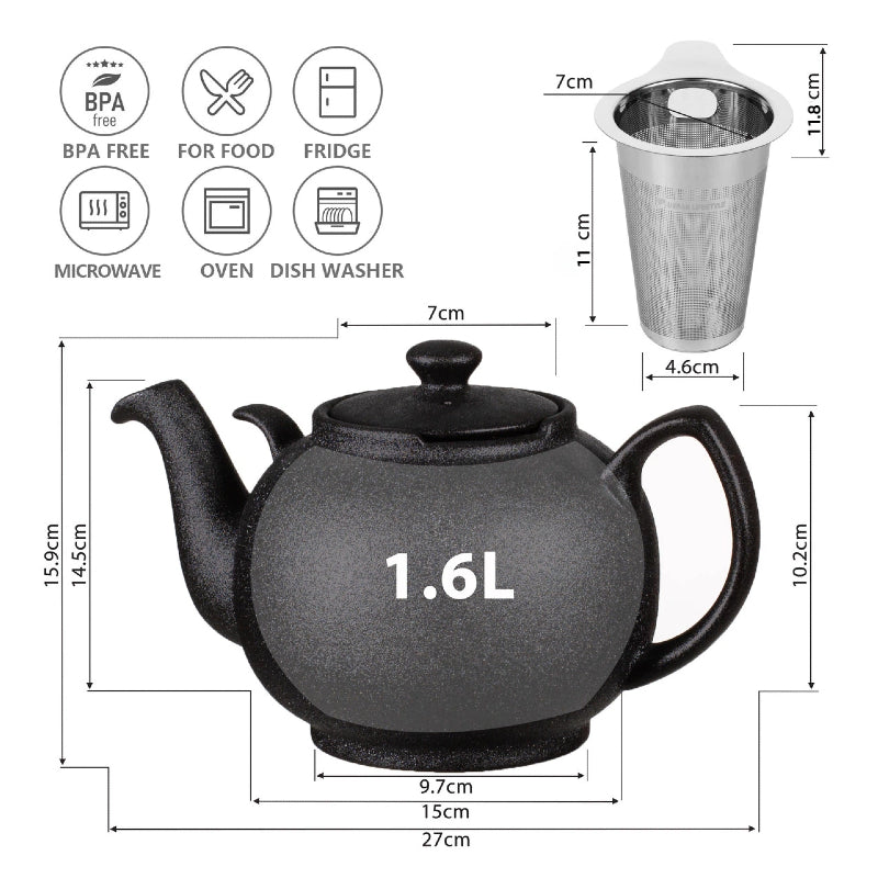 Teekanne mit Edelstahl Teefilter für losen Tee