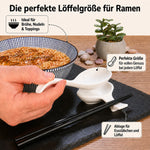 Bild in der Galerie öffnen: Ramen Set Tokusa Porzellan 8-teilig – 2er Set mit Essstäbchen und Löffeln