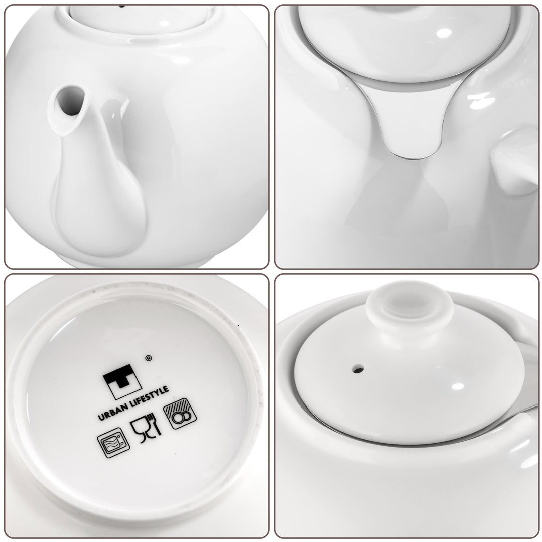 Porzellan-Teekanne „Swansea“ 1,6 L weiß mit Siebeinsatz – URBAN LIFESTYLE