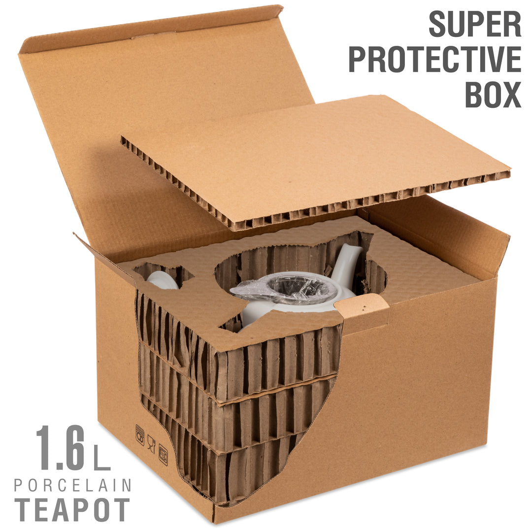 Porzellan-Teekanne „Swansea“ 1,6 L weiß mit Siebeinsatz – URBAN LIFESTYLE