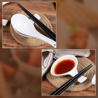 Ramen Zubehör Set 4 Personen – 4x Löffel, Schälchen & Essstäbchen (warm Weiß) Urban Lifestyle