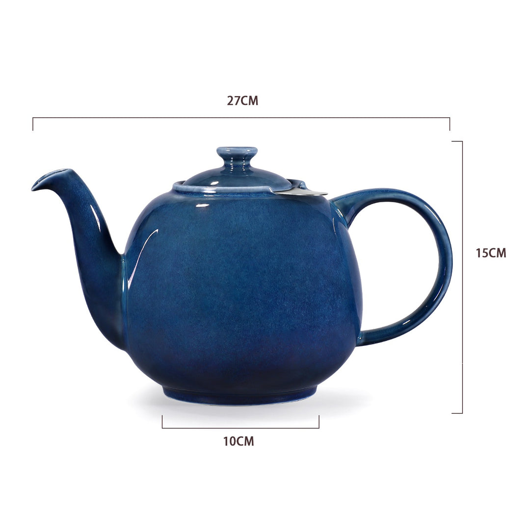 Porzellan Teekanne Swansea blau Detail - hochwertiges Design