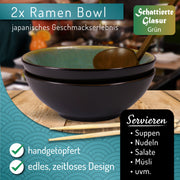2er Set Ramen Schüssel Yuna – Handgefertigt, Keramik, 1300 °C gebrannt Urban Lifestyle