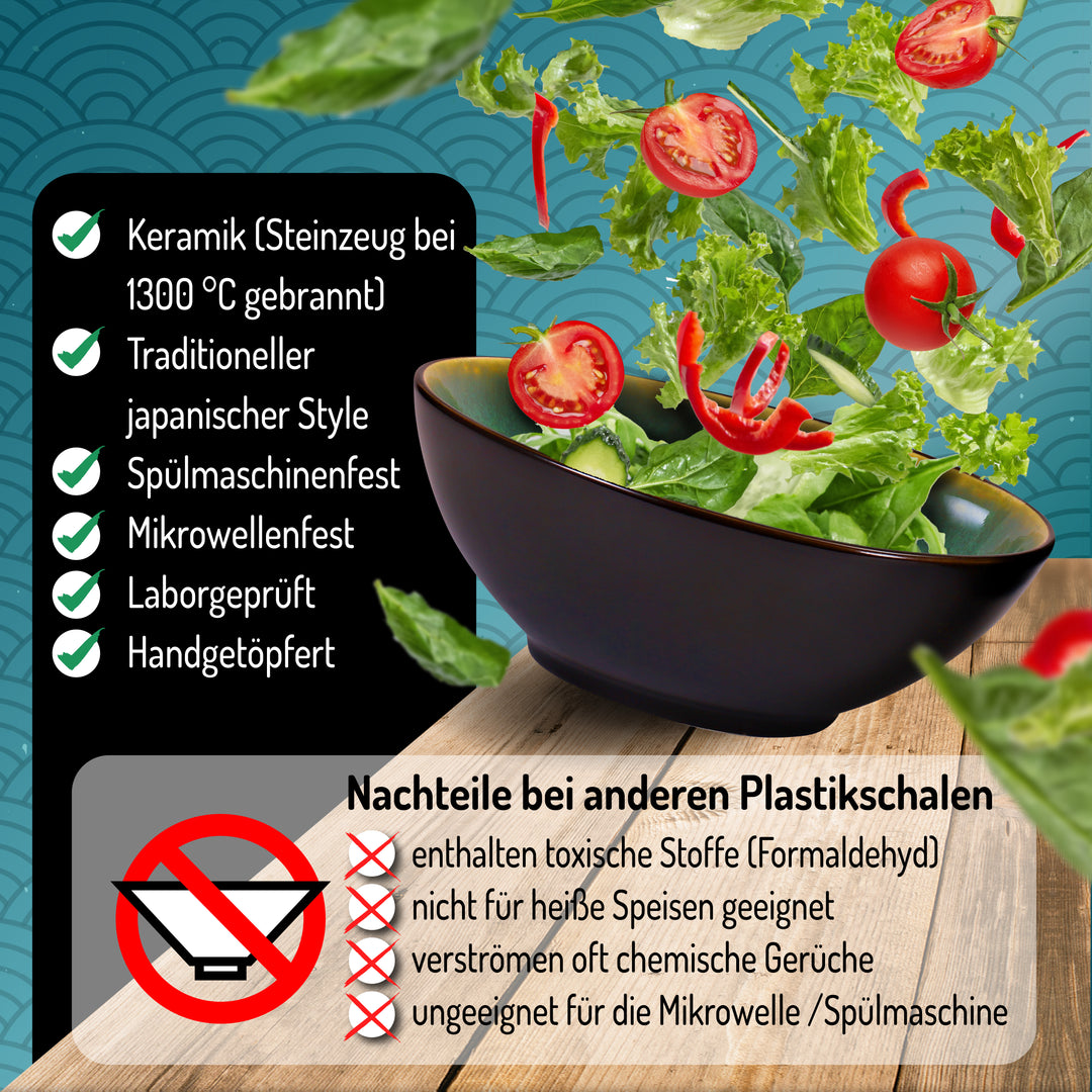 2er Set Ramen Schüssel Yuna – Handgefertigt, Keramik, 1300 °C gebrannt Urban Lifestyle