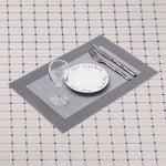 Bild in der Galerie öffnen: Tischmatten „Heidi“ Silber 6er Set 45 x 30 cm rechteckige Platzsets aus PVC
