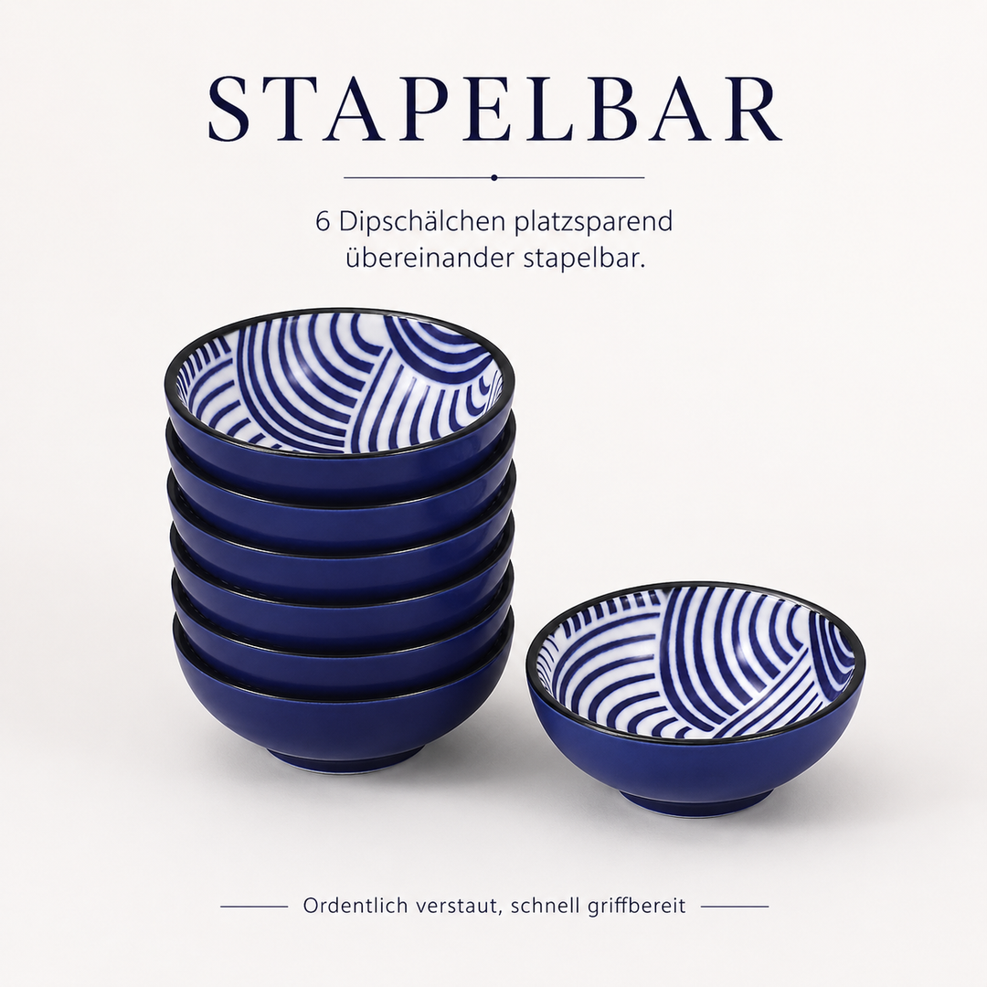 Kaiyo Dipschalen 6er Set aus Porzellan 8 cm