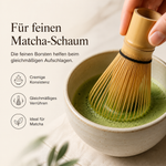 Bild in der Galerie öffnen: Matchabesen Chasen aus Bambus für Matcha Tee 100 Borsten