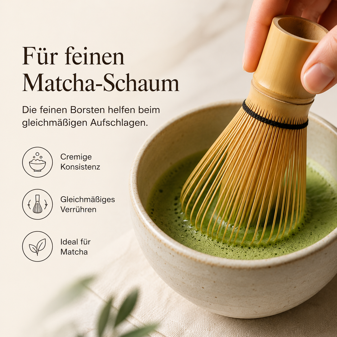 Matchabesen Chasen aus Bambus für Matcha Tee 100 Borsten