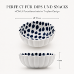 Bild in der Galerie öffnen: Porzellanschale "Momiji" blau Tropfen Design