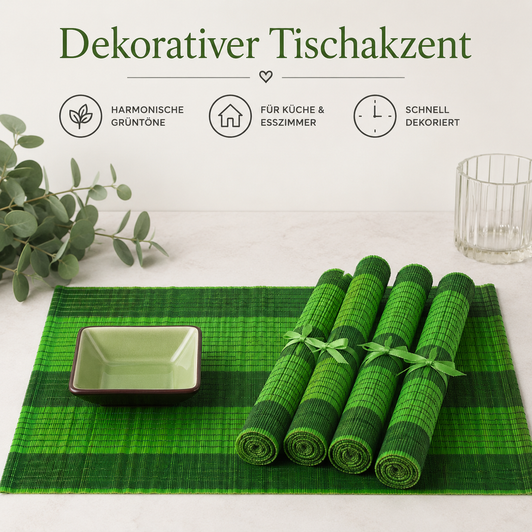 Bambus Tischmatten Vivian Hellgrün 6er Set | Urban Lifestyle