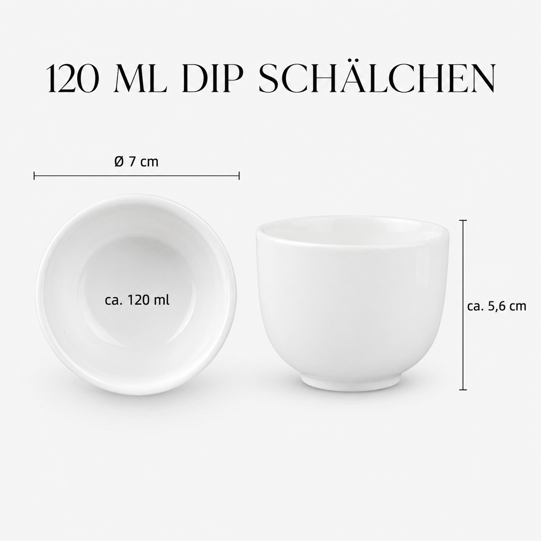 Sana Dipschalen 6er Set 120 ml Weiß Porzellan Urban Lifestyle