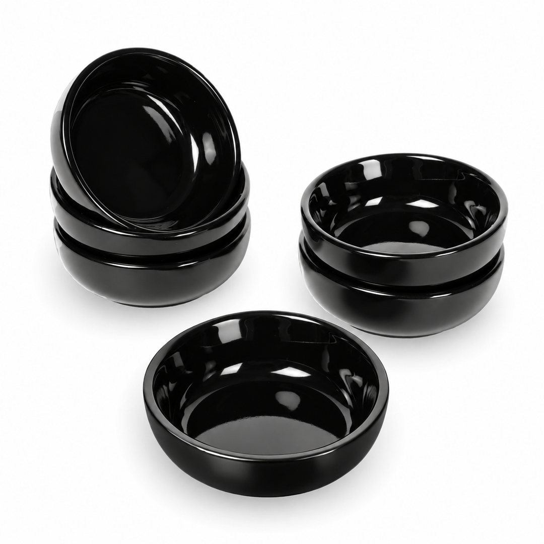 Dipschalen-Set Ayumi – Keramik, Schwarz, 6er-Set – reine Produktansicht