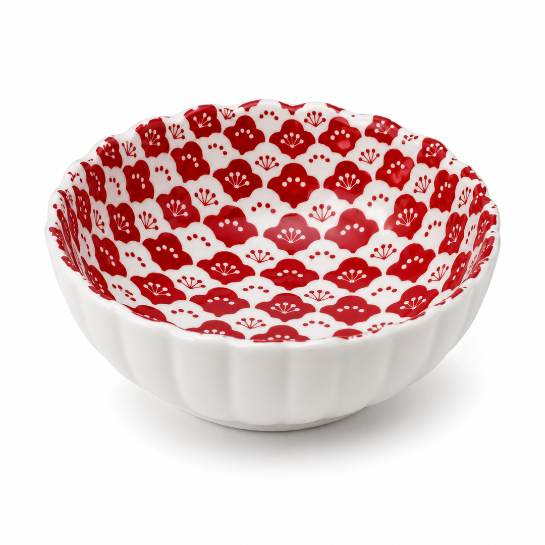 Porzellanschale MOMIJI rot Blüten Design