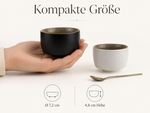 Bild in der Galerie öffnen: Teeschalen Set „Zen“ 2er Set – Matt Schwarz &amp; Matt Weiß | Teetassen &amp; Espressotassen aus Keramik