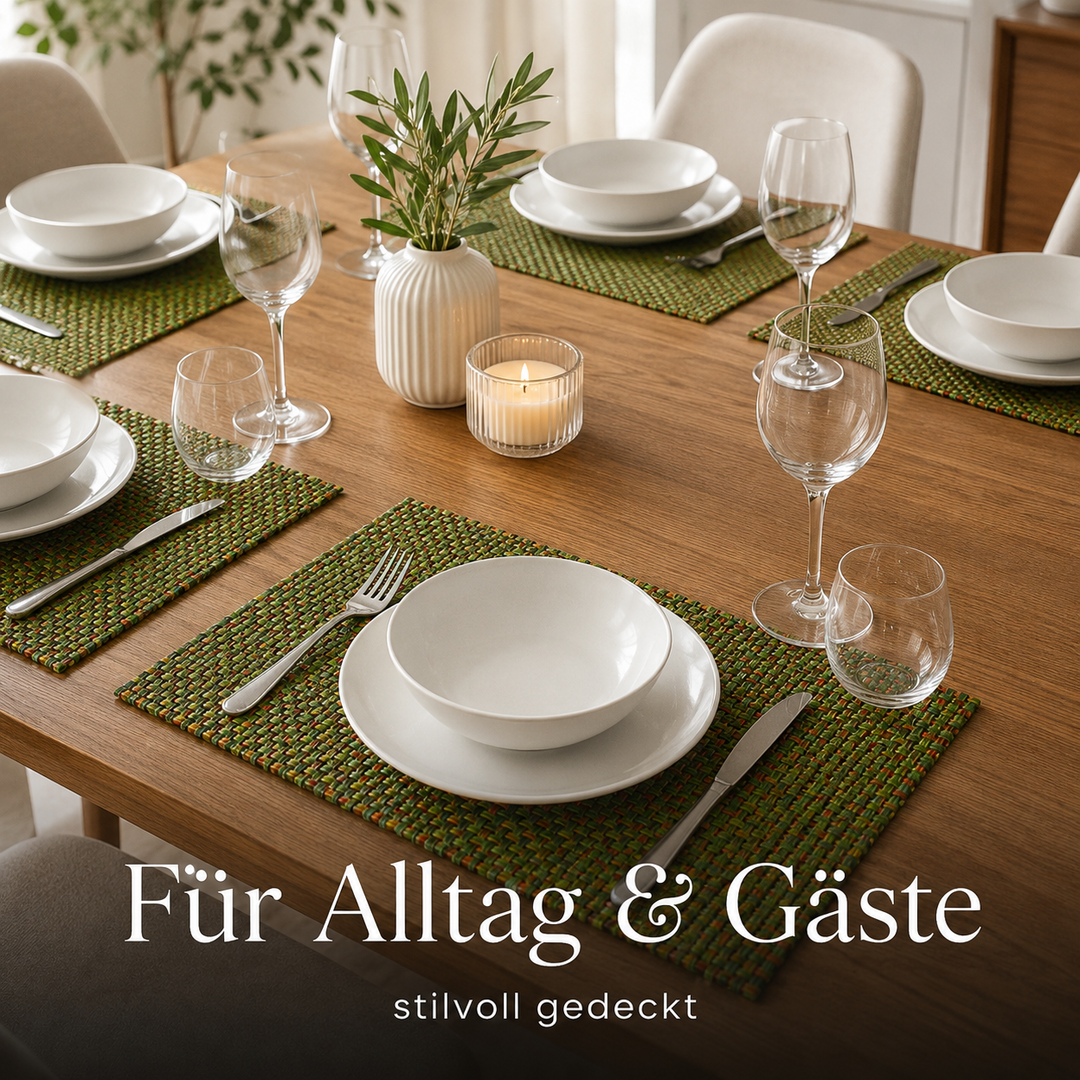 Tischmatten ALFONSO 6er Set Rot Grün | Urban Lifestyle