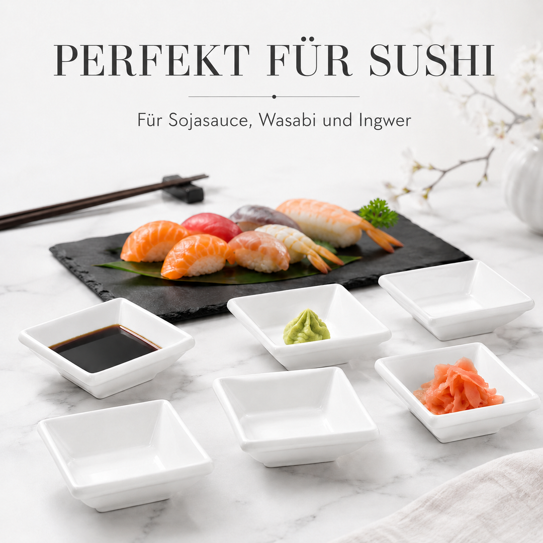 Yumi Saucenschälchen 6er Set Weiß 6 x 6 cm