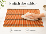 Bild in der Galerie öffnen: Bambus Tischmatten "Herbert" Orange 6er Set – natürliche Platzsets 45 x 30 cm