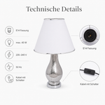 Bild in der Galerie öffnen: Tischlampe ARGENT Silber aus Keramik mit Lampenschirm