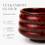 Bild in der Galerie öffnen: Matcha Schale "Fuji" Vulkanrot handgemacht