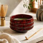 Bild in der Galerie öffnen: Matcha Schale "Fuji" Vulkanrot handgemacht