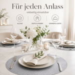 Bild in der Galerie öffnen: Tischmatten "Helena" Silber 6er Set Ø 38 cm runde Platzsets