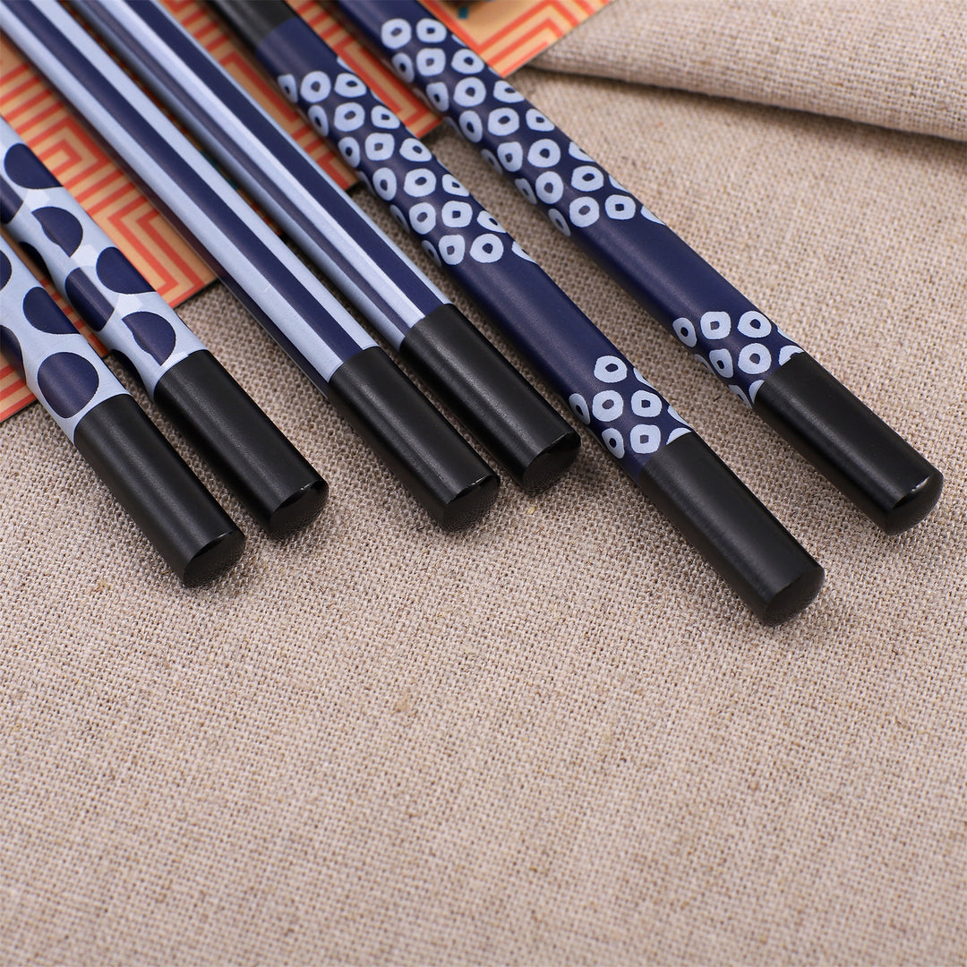 Japanische Essstäbchen Set - 5 Paar bunte Muster