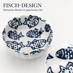 Bild in der Galerie öffnen: Porzellanschale "Momiji" Fisch Blau – 11 cm