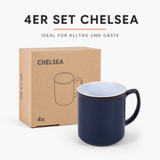 Chelsea Kaffeebecher 4er Set 300 ml Marinblau Urban Lifestyle