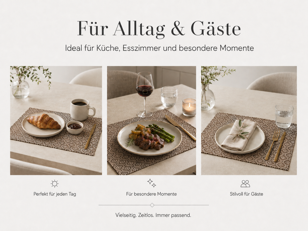 Tischsets ALFONSO Braun 6er Set aus Kunststoff