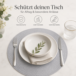 Bild in der Galerie öffnen: Tischmatten "Helena" Silber 6er Set Ø 38 cm runde Platzsets