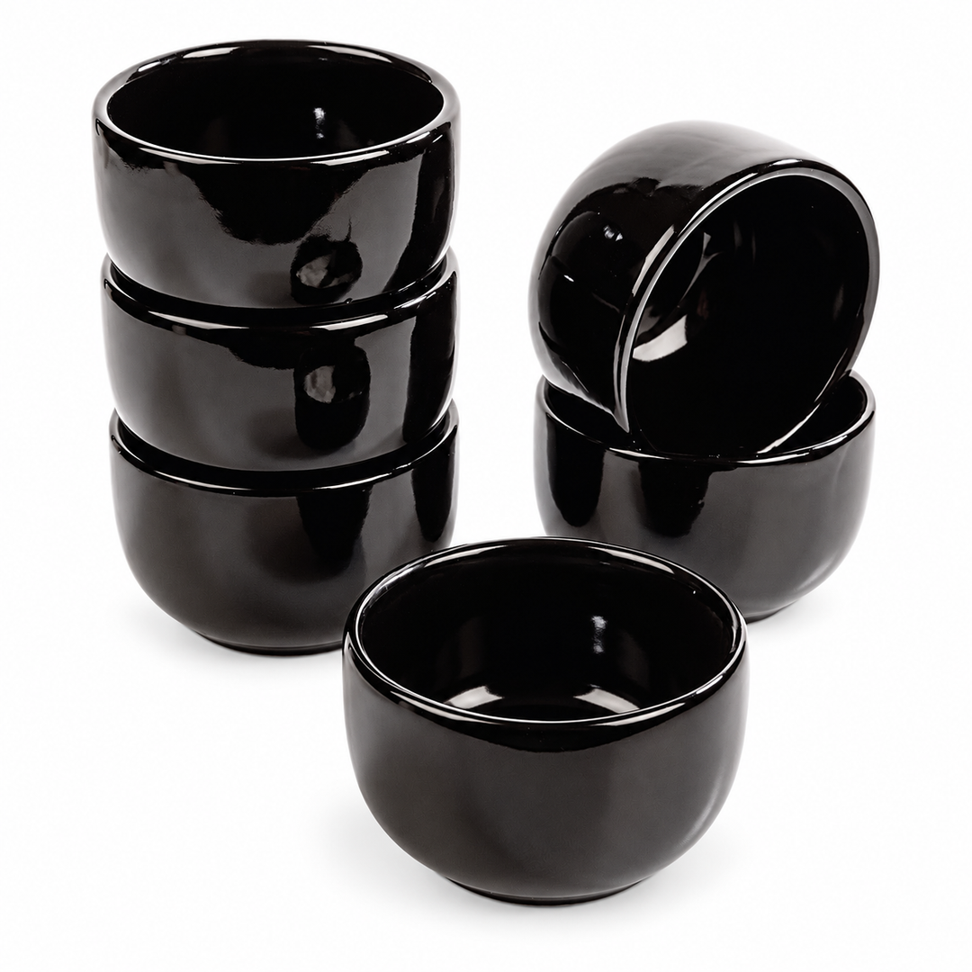 Dipschalen-Set Kuro – Steinzeug, Schwarz, Ø 6 cm, 6er-Set – reine Produktansicht