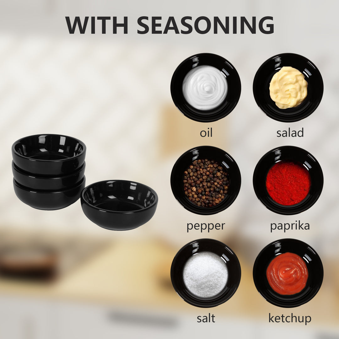 Dipschälchen Ayumi schwarz - 6er Set Keramik