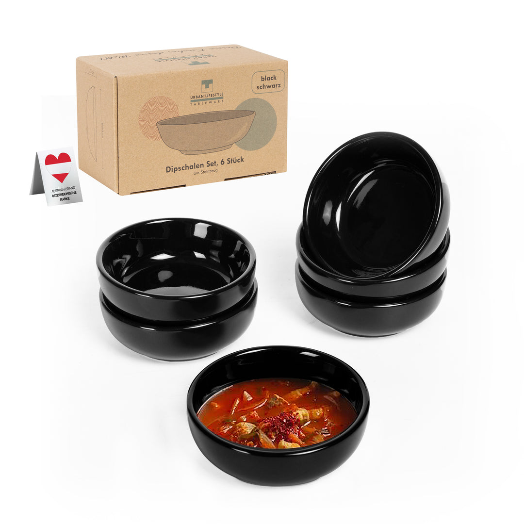 Sauceschälchen Schwarz Rund Keramik 