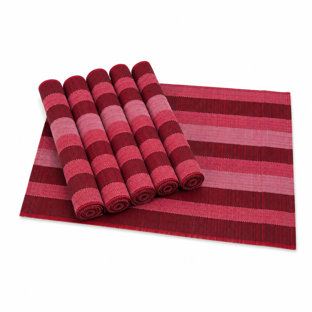 Bambus Tischmatten Vivian Hellrot 6er Set | Urban Lifestyle