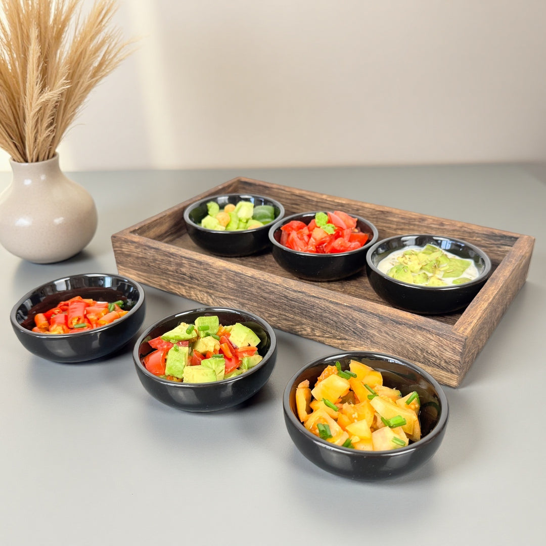 Saucenschälchen Ayumi handgefertigt schwarz - 6er Set