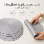 Bild in der Galerie öffnen: Tischmatten "Helena" Silber 6er Set Ø 38 cm runde Platzsets