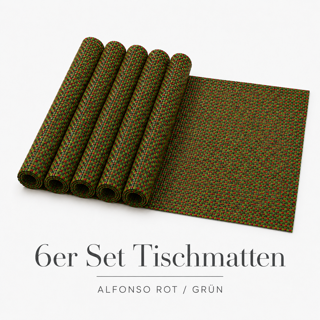 Tischmatten ALFONSO 6er Set Rot Grün | Urban Lifestyle